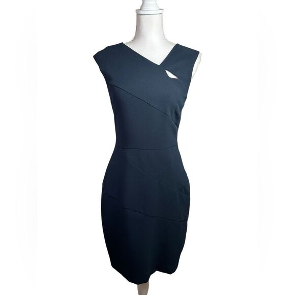Pure Navy Cut Out Shoulder Sheath Dress Blue/Navy Size 6 - Picture 1 of 11